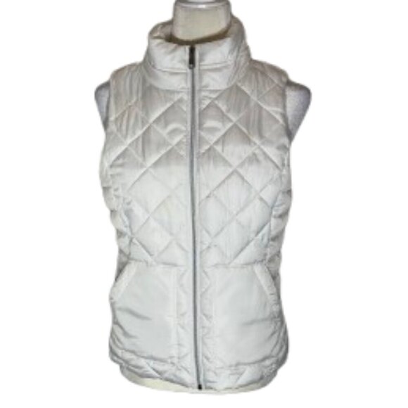 SO Jackets & Blazers - Women's SO White Zipper Sleeveless Vest Quilted Jacket Size Medium